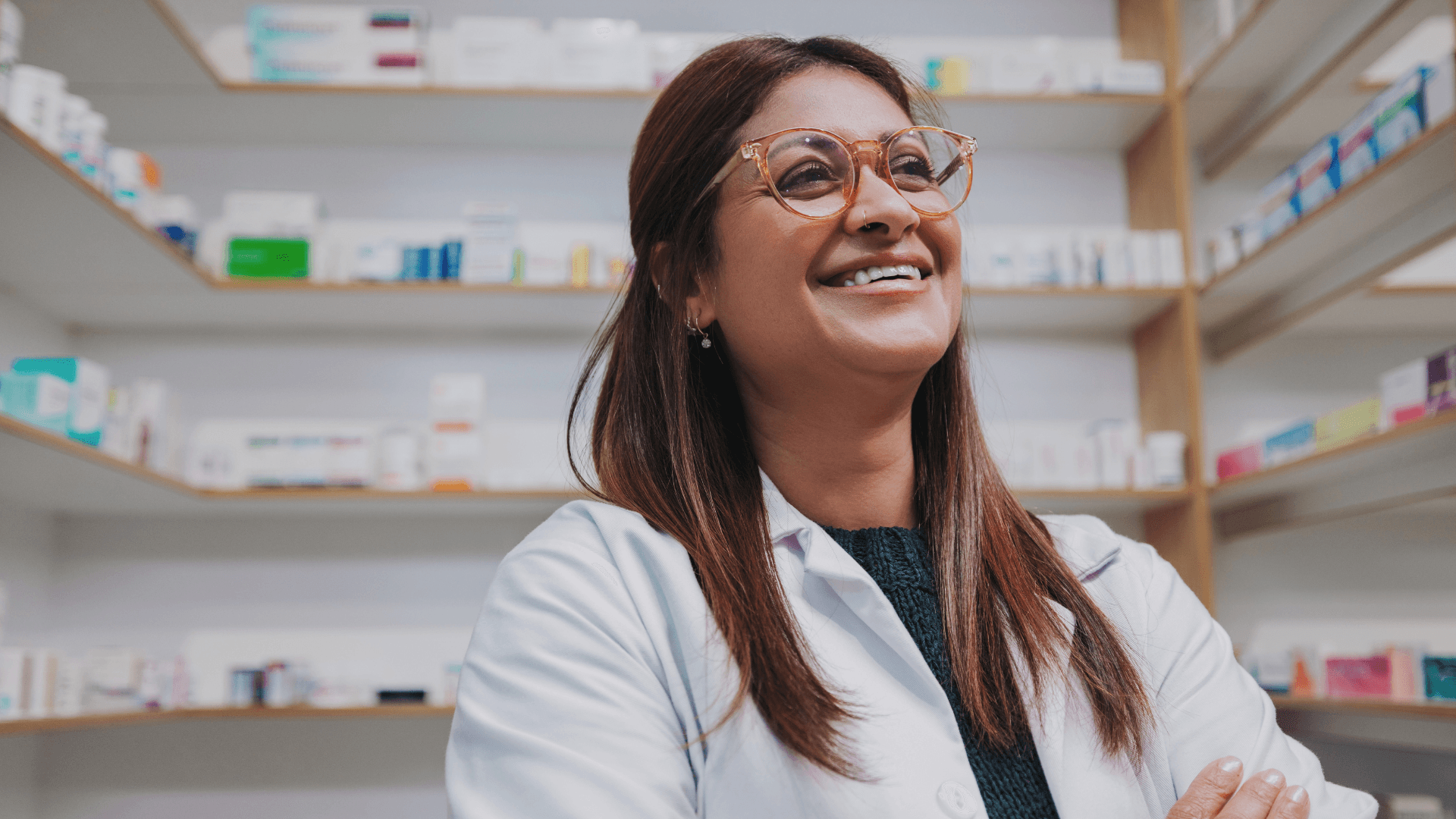 Happy customers receiving their NHS prescriptions